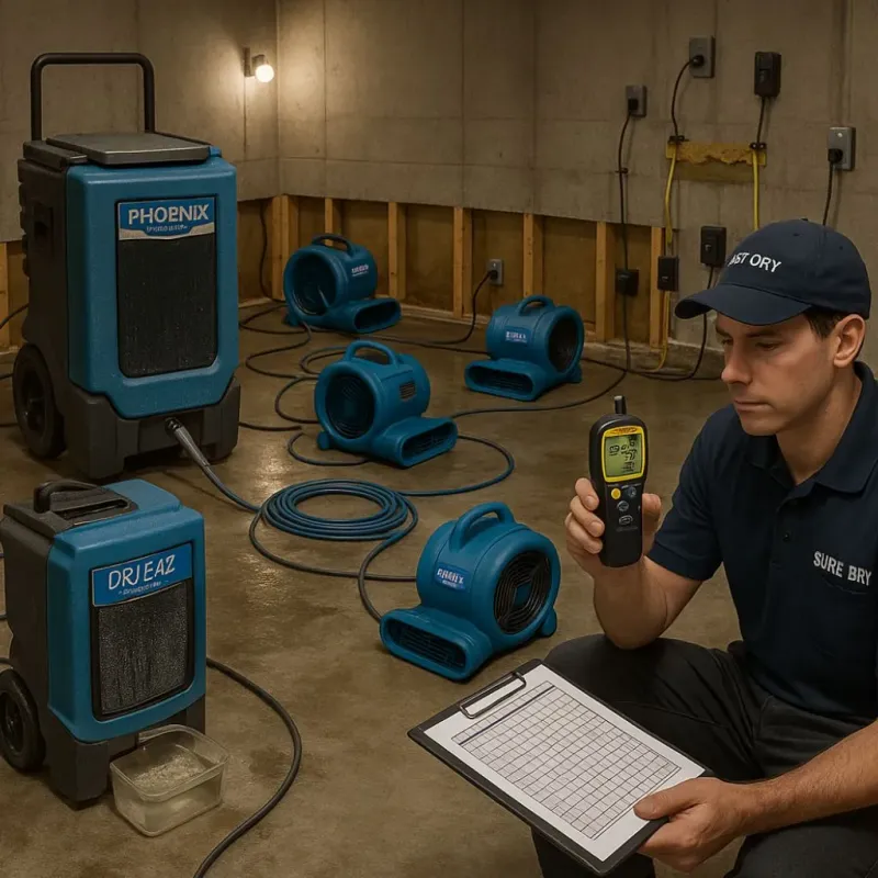 Structural Drying and Dehumidification process in East Earl, PA